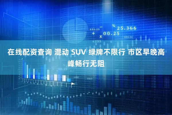 在线配资查询 混动 SUV 绿牌不限行 市区早晚高峰畅行无阻